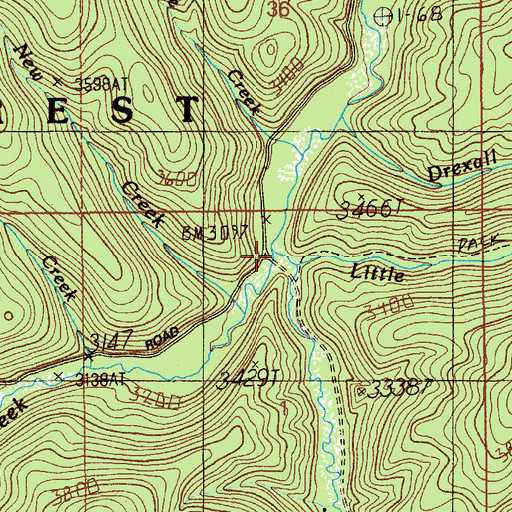 Topographic Map of Big Elk Creek, ID