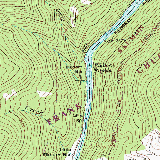 Topographic Map of Big Elkhorn Creek, ID