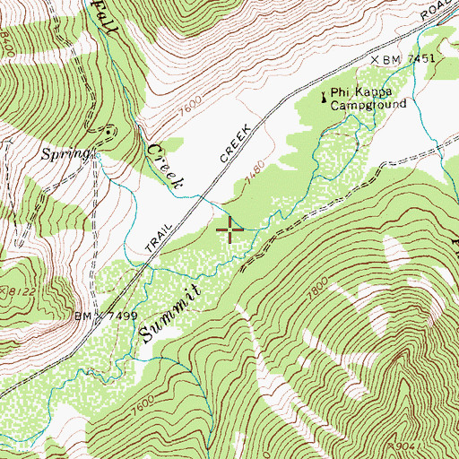 Topographic Map of Big Fall Creek, ID