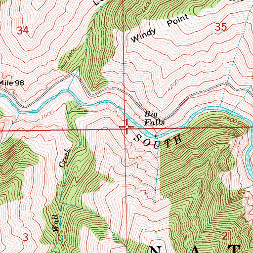 Topographic Map of Big Falls, ID