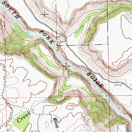 Topographic Map of Big Fiddler Creek, ID