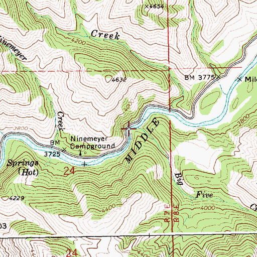 Topographic Map of Big Five Creek, ID