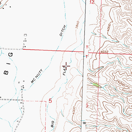 Topographic Map of Big Flat Ditch, ID