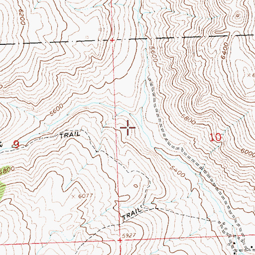 Topographic Map of Big Hat Creek, ID
