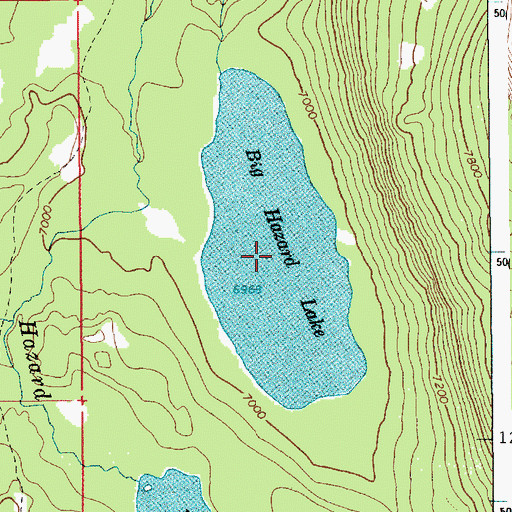 Topographic Map of Big Hazard Lake, ID