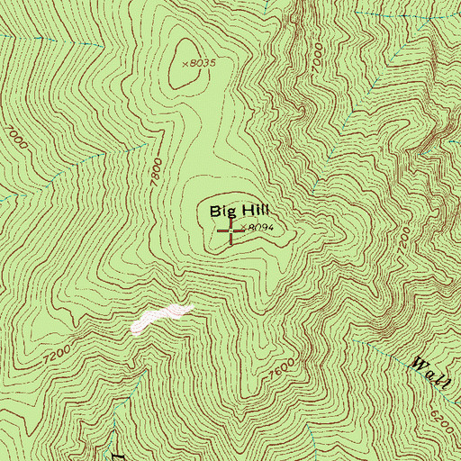 Topographic Map of Big Hill, ID