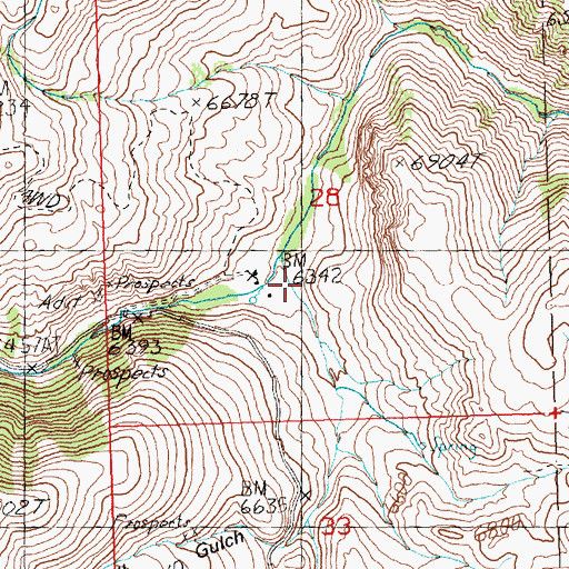 Topographic Map of Big Hill Gulch, ID