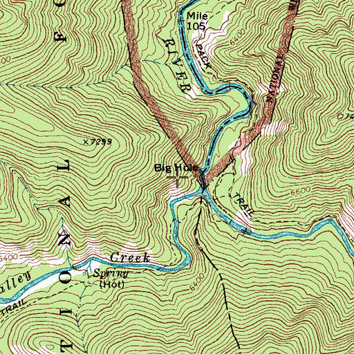 Topographic Map of Big Hole, ID