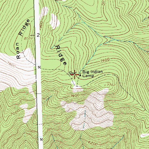 Topographic Map of Big Indian Camp, ID