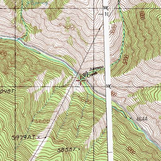 Topographic Map of Big Jureano Creek, ID