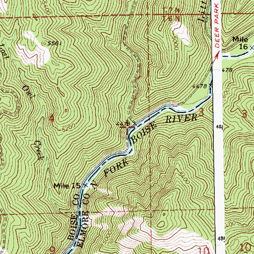 Topographic Map of Big Owl Creek, ID