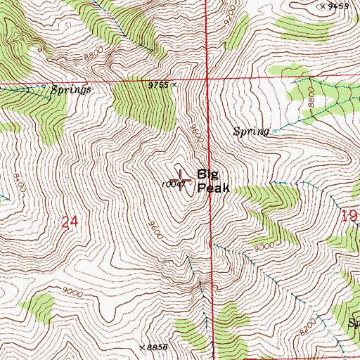 Topographic Map of Big Peak, ID