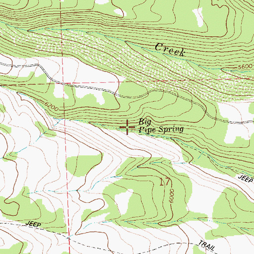 Topographic Map of Big Pipe Spring, ID