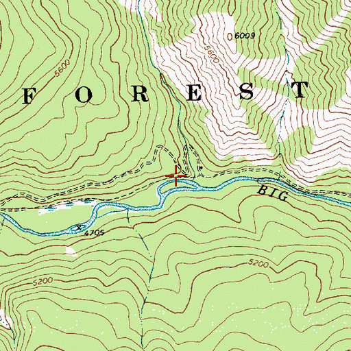 Topographic Map of Big Ramey Creek, ID