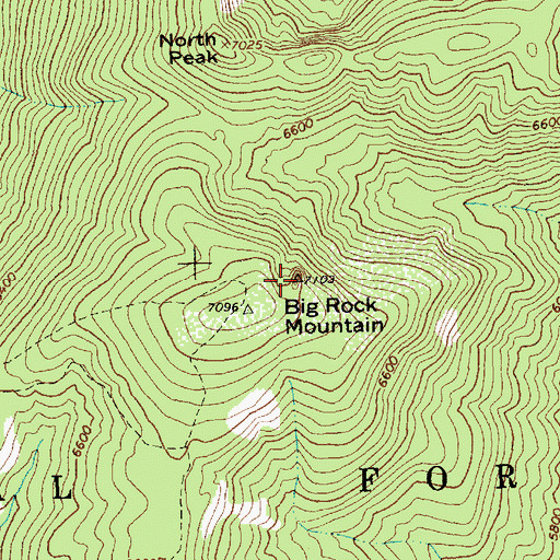 Topographic Map of Big Rock Mountain, ID