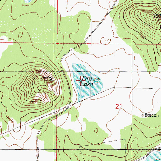 Topographic Map of Dry Lake, AZ