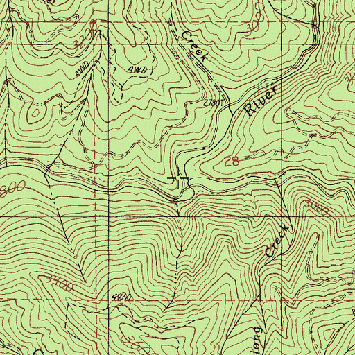 Topographic Map of Big Sand Creek, ID