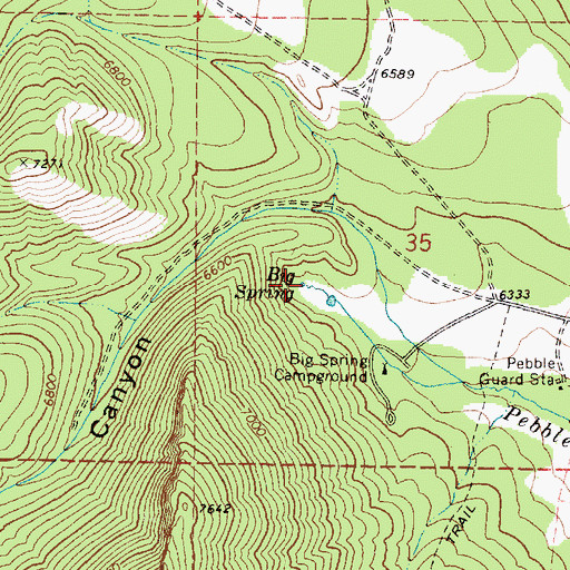 Topographic Map of Big Spring, ID