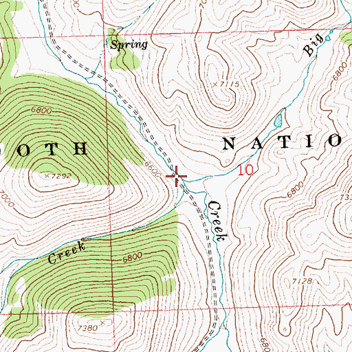 Topographic Map of Big Witch Creek, ID