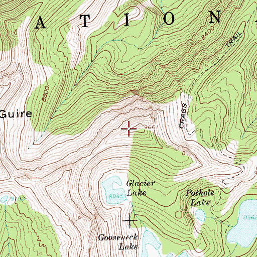 Topographic Map of Bighorn Crags, ID