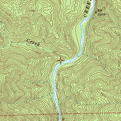 Topographic Map of Bighorn Creek, ID
