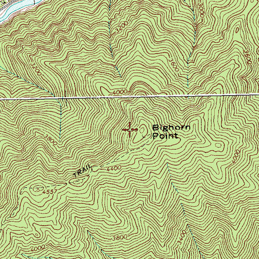 Topographic Map of Bighorn Point, ID
