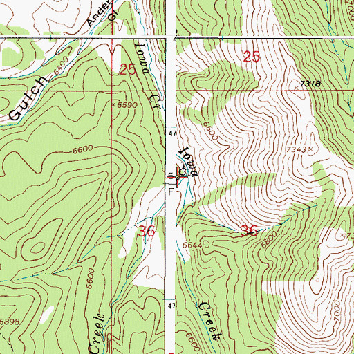 Topographic Map of Bilk Creek, ID