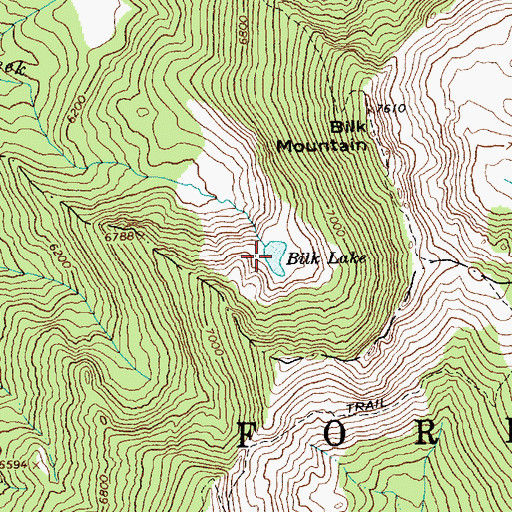 Topographic Map of Bilk Lake, ID