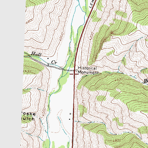 Topographic Map of Bills Canyon, ID
