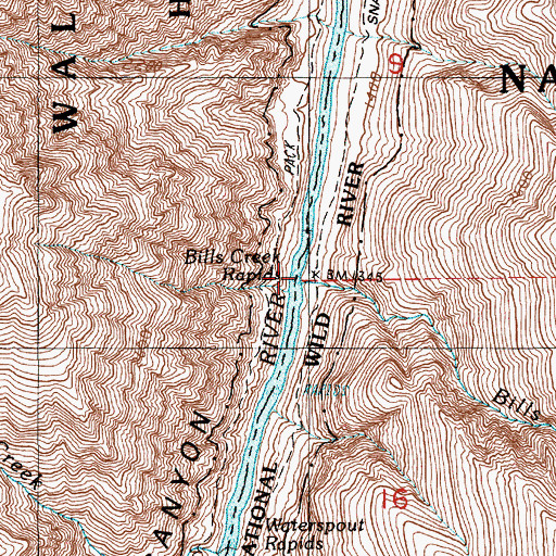 Topographic Map of Bills Creek, ID