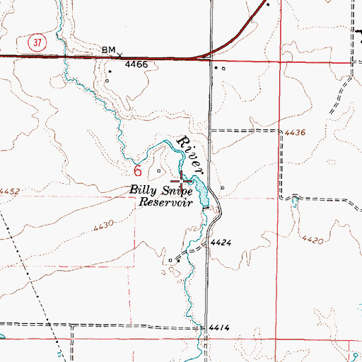 Topographic Map of Billy Snipe Reservoir, ID