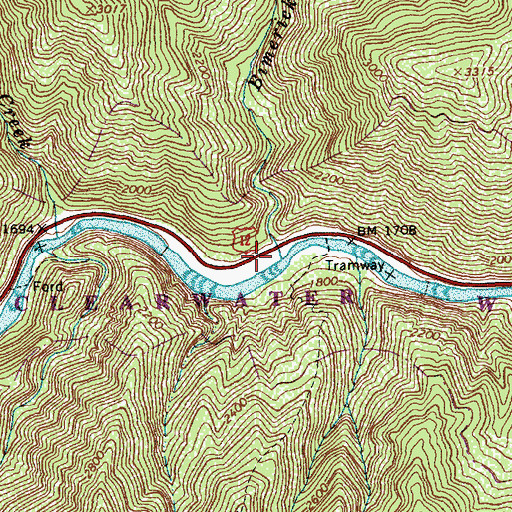 Topographic Map of Bimerick Creek, ID