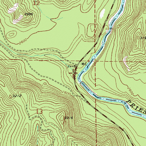 Topographic Map of Binarch Creek, ID
