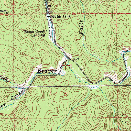 Topographic Map of Bingo Creek, ID