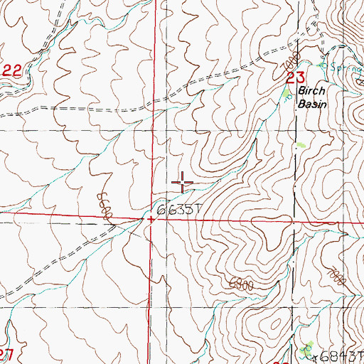 Topographic Map of Birch Basin, ID
