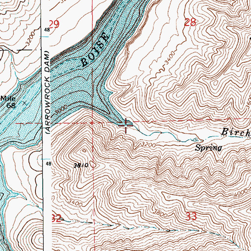 Topographic Map of Birch Creek, ID