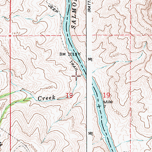 Topographic Map of Birch Creek, ID