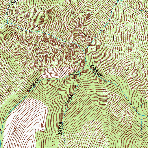 Topographic Map of Birch Creek, ID