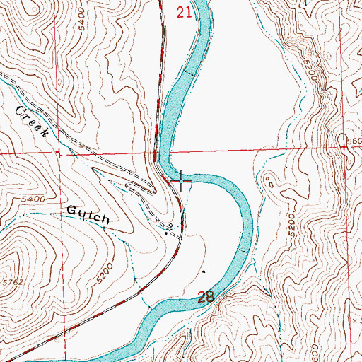 Topographic Map of Birch Creek, ID