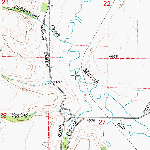 Topographic Map of Birch Creek, ID