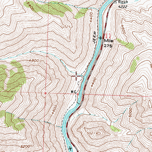Topographic Map of Birch Creek, ID