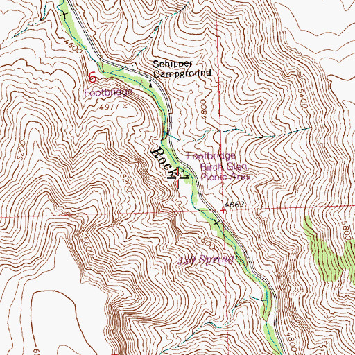 Topographic Map of Birch Glen Picnic Ground, ID