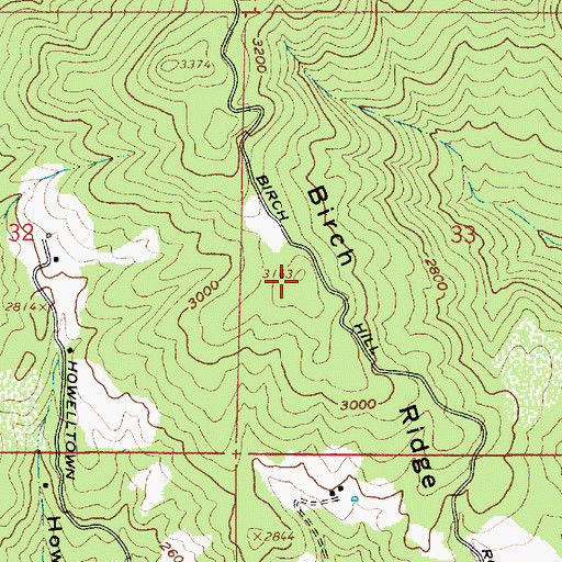 Topographic Map of Birch Ridge, ID