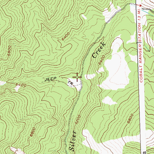 Topographic Map of Birdseye Creek, ID