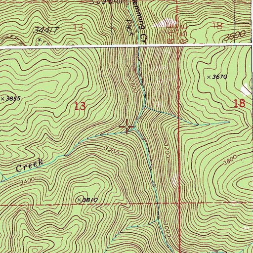 Topographic Map of Birthday Creek, ID