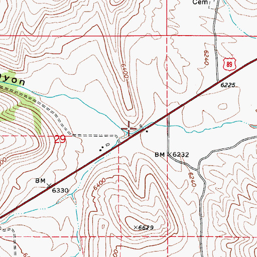 Topographic Map of Bischoff Canyon, ID