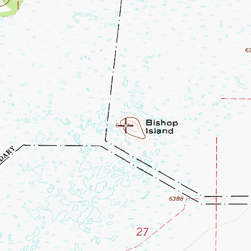 Topographic Map of Bishop Island, ID