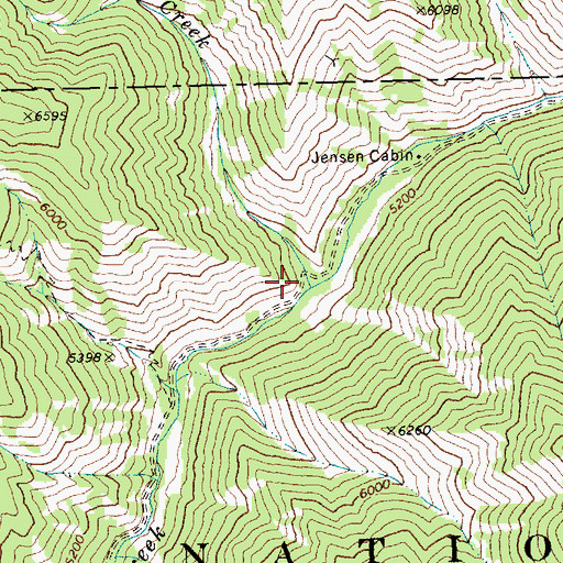 Topographic Map of Bismark Creek, ID