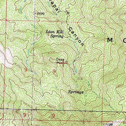 Topographic Map of Dean Mine, AZ