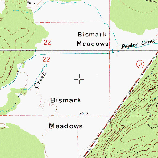 Topographic Map of Bismark Meadows, ID